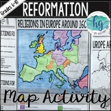 Protestant Reformation Map Activity (Print and Digital)