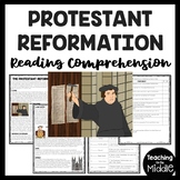 Protestant Reformation Reading Comprehension Worksheet Ren