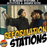 Protestant Reformation Station Activity with Graphic Organ