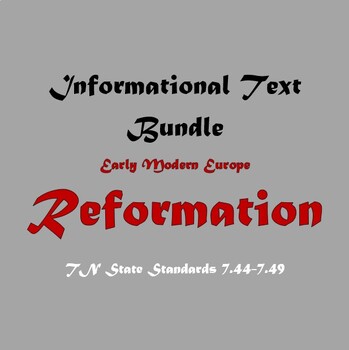 Preview of Protestant Reformation (TCAP & TNReady Review! TN 7.44-7.49)