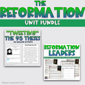Preview of Protestant Reformation Unit Bundle - Martin Luther 95 Theses Reformation Leaders