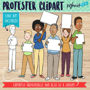 Preview of Protester Activist People Clipart