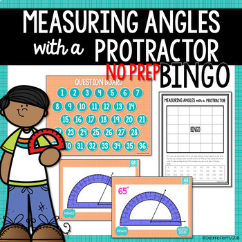 Preview of Protractor Angle Measure No Prep BINGO