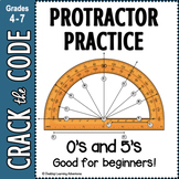 Protractor Practice 0s & 5s - Crack the Code Math Activity