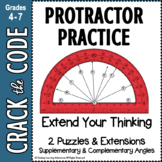 Protractor Practice - Supplementary & Complementary Angles - Crack the Code