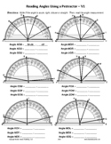 Protractors:  Identifying and Reading Angles (FREE)