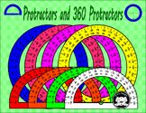 Protractors and 360 Degrees Protractors Clip Art