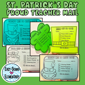 Preview of Proud Teach Mail | St. Patrick's Day | Parent Communication | Positive Notes
