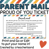 Proud of You Ticket Parent Mail Letter Adventurer Stripes 