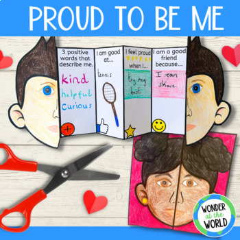 Preview of Proud to be me self esteem and confidence building SEL foldable activity