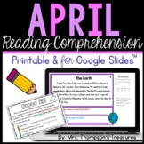 April Reading Comprehension Printable & for Google Slides™