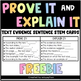 Prove It! Explain It! Text Evidence Cards