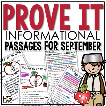 Preview of Prove It Nonfiction Reading Comprehension Passages | Apples, Leaves, Fall