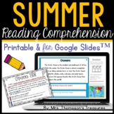 Summer Reading Comprehension Printable & Google Slides�� Di