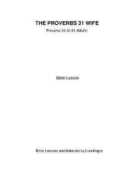 proverbs 31 bible study