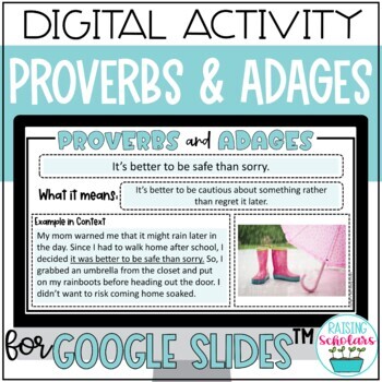 Preview of Proverbs & Adages Digital Activity Google Slides Digital Learning