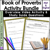 Book of Proverbs Bible Study Activity BUNDLE