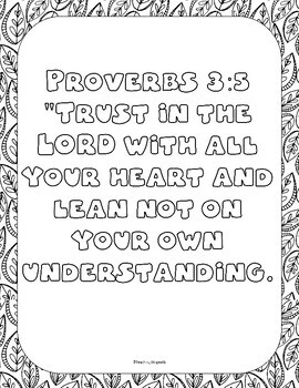 trust in the lord with all your heart coloring page