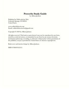 Preview of Proverbs Study Guide