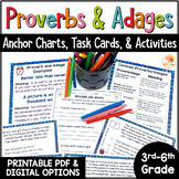 Proverbs and Adages Activities & Task Cards | Figurative L