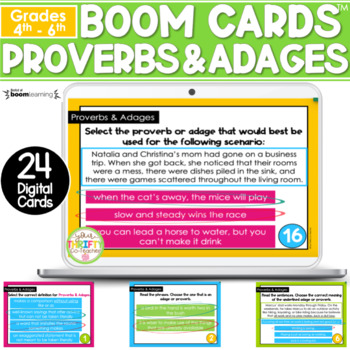 Preview of Proverbs and Adages Boom Cards | Digital Task Cards
