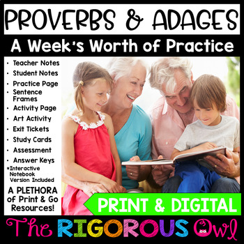 Preview of Proverbs and Adages Lesson, Practice & Assessment | Print & Digital