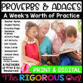Proverbs and Adages Lesson, Practice & Assessment | Print 