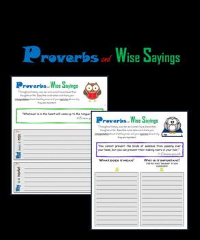 Preview of Proverbs and Wise Sayings - Writing Prompts