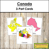 Provinces & Territories of Canada 3-Part Cards (color-coded)