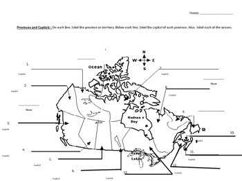 Provinces and Capitals of Canada by Miss Mona's Place | TPT