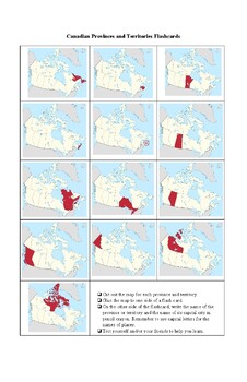 Preview of Provinces and Territories of Canada Flash Cards