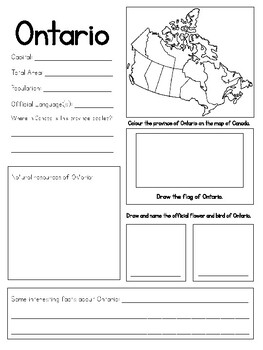 Preview of Provinces and Territories of Canada Research Project