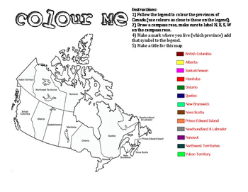 Provinces of Canada Map Colouring by Kelly Vee | TpT
