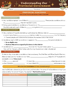 Preview of Provincial Government Scaffolded Notes - Alberta Grade 6 Social Studies