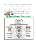 Provincial Government Structure-Saskatchewan Focus