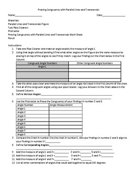 Preview of Proving Congruency of Parallel Lines and Transversals Activity and Practice