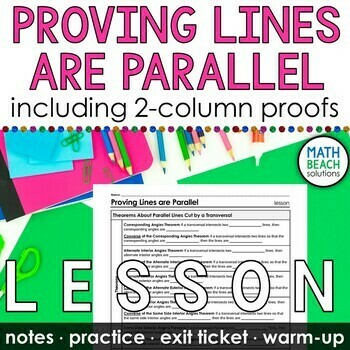 Preview of Proving Lines Are Parallel Notes and Practice