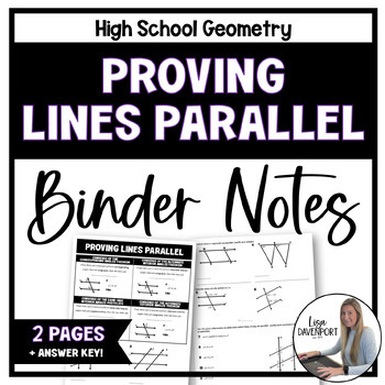 Preview of Proving Lines Parallel - Binder Notes for Geometry