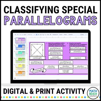 Preview of Proving Special Parallelograms Activity - Print and Digital