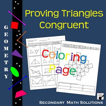 Preview of Proving Triangles Congruent Coloring Activity