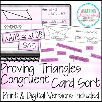 Proving Triangles Congruent Proof Activity by Amazing Mathematics
