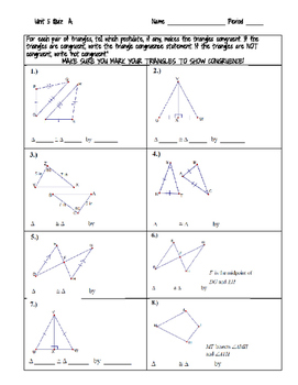 Proving Triangles Congruent Quiz or Worksheet by The Square Root