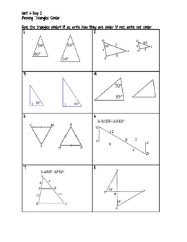 unit 6 homework 3 proving triangles similar