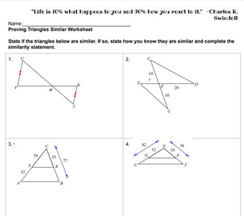 proving triangles similar assignment.pdf answer key