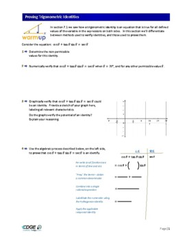 Preview of Proving Trigonometric Identities