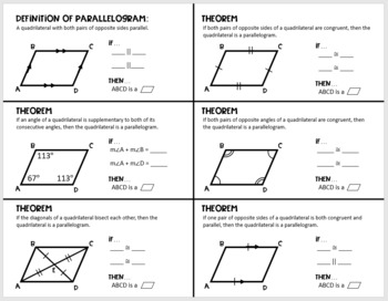 parallelogram proving quadrilateral quadrilaterals polygons foldables