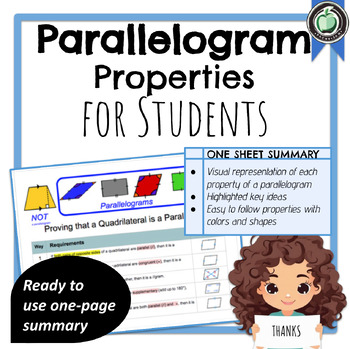 Preview of Proving a quadrilateral is a parallelogram graphic organizer