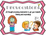 Provocations Questions Wonderings for Responding Thinking 