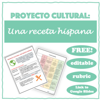 Preview of Proyecto Cultural: Una Receta Hispana - FREE!