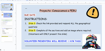 Preview of Proyecto Peru - Cultural project for Spanish class or Hispanic Heritage month.